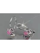 Boucles d'oreilles d'améthyste d'argent 925 Vec053S Vintage Soviétique Soviet Style Art Déco