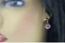 Boucles d'oreilles Alexandrite 14k Jaune Gold Vec029Y Russe Soviétique Vintage Style Art Déco
