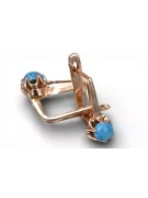 Vintage rose 14k 585 gold earrings turquoise vetq200