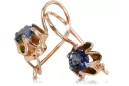 Earrings Alexandrite 14K Rose Gold vec013r Russian Soviet Vintage style