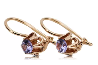 Олександрит оригінальний Vintage 14k продукт з рожевими золотими сережками Vector Vec013r