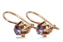 14k z różowego złota Kolczyki Aleksandryt  Styl Vintage vec013r