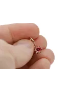 14К рожеве червоне золото 14k 583 Ruby Сережки vec013 Російський Радянський СРСР Вінтаж стиль Ар-деко style