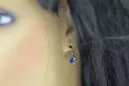 14К рожеве червоне золото 14k 583 Sapphire Сережки vec013 Російський Радянський СРСР Вінтаж прикраси Ар-деко style