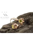 14 Karat Roségold 14k 583 Yellow Peridot ohrringe vec013 Russisch Sowjetisch UdSSR Vintage Schmuck Art Deco style