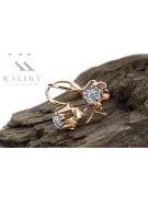 čtrnásťkaraté ružové zlato 14k 583 Zircon náušnice vec013 Russian Soviet USSR Vintage Art Deco style