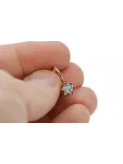 14K розово червено злато 14k 583 Zircon Обеци vec013 Руски Съветски СССР Винтидж бижута Ар-деко style