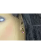 14 كارت من الذهب الأصفر 14k 583 Amethyst أقراط vec013y روسي سوفيتي الاتحاد السوفيتي فينتاج آرت ديكو style