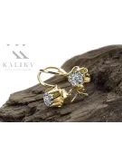 Κίτρινο 14k χρυσό 14k 583 zircon σκουλαρίκια vec013y ρωσική σοβιετική ussr vintage τέχνη τέχνης art deco