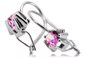 Silver 925 Уникален аметист Обеци VEC053S реколта Руски съветски стил Арт Деко