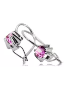 Sidabrinė 925 Unikalūs ametisst auskarai VEC053S Vintage Russian Sovietų Style Art Deco