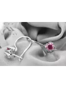 Boucles d'oreilles d'améthyste d'argent 925 Vec053S Vintage Soviétique Soviet Style Art Déco