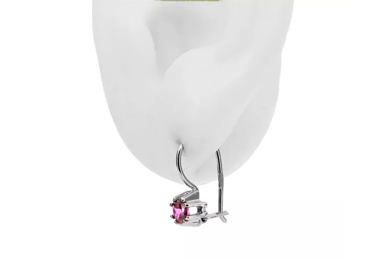 Silver 925 Unikátní Amethyst náušnice VEC053S Vintage ruský sovětský styl art deco