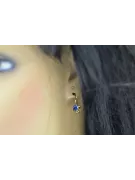 8 كارت من الذهب الأصفر 333 Sapphire أقراط vec013x روسي سوفيتي الاتحاد السوفيتي مجوهرات فينتاج آرت ديكو style