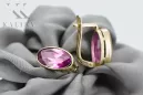 Jaune 8K Gold 333 améthyste Boucles d'oreilles Vec001x Russe Soviétique Ussr UssR Vintage Art Deco Style