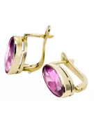 Gelb 8k Gold 333 Amethyst Ohrringe Vec001x Russischer Sowjetischer UdSSR-Weinlese-Art-Deko-Stil