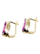 Yellow 8k gold 333 Amethyst earrings vec001x Russian Soviet USSR Vintage Art Deco style