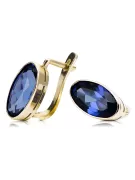 8K Gelbgold 333 Sapphire ohrringe vec001x Russisch Sowjetisch UdSSR Vintage Handwerk Art Deco style