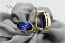 Aur galben 8K 333 Sapphire cercei vec001x Rusesc Sovietic URSS Vintage Art Deco style