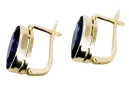 Yellow 8k gold 333 Sapphire earrings vec001x Russian Soviet USSR Vintage Jewlery Art Deco style