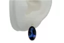 Or jaune 8 carats 333 Sapphire des boucles d'oreilles vec001x Russe Soviétique URSS Artisanat vintage Art Deco style