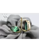 Kolczyki z żółtego 8k złota 333 z Emerald vec001x Sowiecki styl Vintage Art Deco