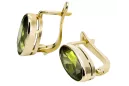 Oro amarillo de 8 quilates 333 Yellow Peridot pendientes vec001x Ruso Soviético URSS Artesanía vintage Art Deco style