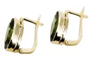 8-кактовое желтое золото 333 Yellow Peridot Серьги vec001x Русский Советский СССР Винтаж украшения Ар-деко style