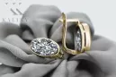8K žluté zlato 333 Zircon náušnice vec001x Russian Soviet USSR Vintage Jewlery Art Deco style