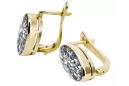 Or jaune 8 carats 333 Zircon des boucles d'oreilles vec001x Russe Soviétique URSS Bijoux vintage Art Deco style