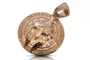 14k Rose Red Gold Spartan přívěsek Moderní ALFA Affirmace CPN028R