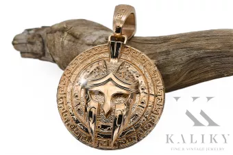 14k Rose Red Gold Spartan Colgante Moderno Alfa Afirmaciones CPN028R