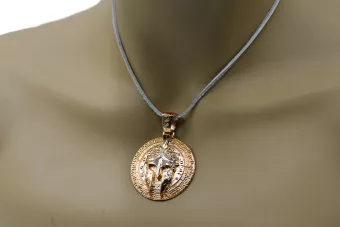 14k роза червено злато Спартан медальон съвременни Alfa Affirmasts CPN028R