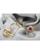 Жовтий 14K Золото 14K (585) Аметист Сережки Vec053y Російська радянська СТОР Урочиста ЮВТОЛЕРЯ АРТ Деко