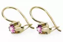 Yellow 14k gold 14K (585) Amethyst earrings vec053y Russian Soviet USSR Vintage Jewlery Art Deco style