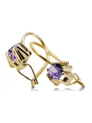 14 Karat Gelbgold 14K (585) Alexandrite ohrringe vec053y Russisch Sowjetisch UdSSR Vintage Handwerk Art Deco style