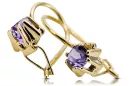 14 Karat Gelbgold 14K (585) Alexandrite ohrringe vec053y Russisch Sowjetisch UdSSR Vintage Handwerk Art Deco style