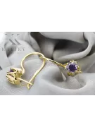 14k geltonas auksas 14K (585) Alexandrite auskarai vec053y Rusų Tarybinis TSRS Vintažiniai papuošalai Art Deco style