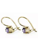 Aur galben 14K 14K (585) Alexandrite cercei vec053y Rusesc Sovietic URSS Vintage Art Deco style