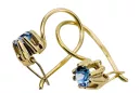 14k κίτρινο χρυσό 14K (585) Aquamarine Σκουλαρίκια vec053y Russian Soviet USSR Vintage craft Art Deco style