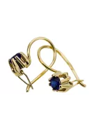 14-ка/желтое золото 14K (585) Sapphire Серьги vec053y Русский Советский СССР Винтаж изделия Ар-деко style