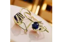Oro amarillo de 14 quilates 14K (585) Sapphire pendientes vec053y Ruso Soviético URSS Artesanía vintage Art Deco style