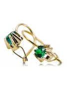 14 Karat Gelbgold 14K (585) Emerald ohrringe vec053y Russisch Sowjetisch UdSSR Vintage Stil Art Deco style