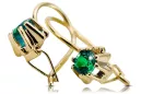 14 Karat Gelbgold 14K (585) Emerald ohrringe vec053y Russisch Sowjetisch UdSSR Vintage Stil Art Deco style