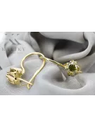 14 كارت من الذهب الأصفر 14K (585) Yellow Peridot أقراط vec053y روسي سوفيتي الاتحاد السوفيتي فينتاج آرت ديكو style