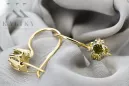 14 كارت من الذهب الأصفر 14K (585) Yellow Peridot أقراط vec053y روسي سوفيتي الاتحاد السوفيتي فينتاج آرت ديكو style
