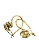 Yellow 14k gold 14K (585) Yellow Peridot earrings vec053y Russian Soviet USSR Vintage Jewlery Art Deco style