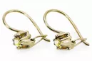 Oro amarillo de 14 quilates 14K (585) Yellow Peridot pendientes vec053y Ruso Soviético URSS Vintage Art Deco style