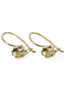 14 كارت من الذهب الأصفر 14K (585) Yellow Peridot أقراط vec053y روسي سوفيتي الاتحاد السوفيتي فينتاج آرت ديكو style