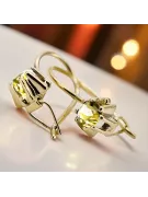 14k geltonas auksas 14K (585) Yellow Peridot auskarai vec053y Rusų Tarybinis TSRS Vintage Art Deco style
